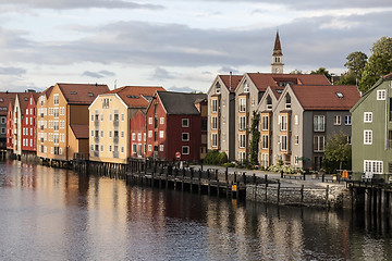 Image showing Wooden houses in Trondheim