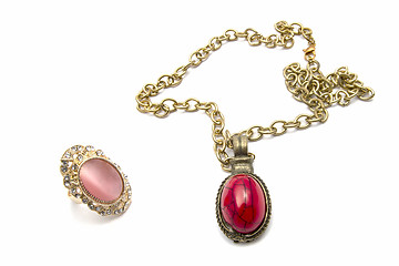 Image showing Retro necklace and ring 