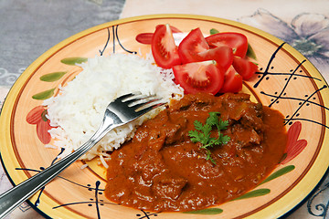Image showing Madras butter beef curry meal