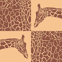 Image showing Giraffe patterns beige and brown