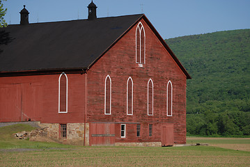 Image showing Red Bank Barn In Spring