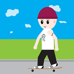 Image showing sk8ter boy push