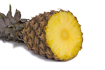 Image showing Cut the pineapple on a white background.