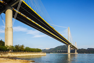 Image showing Ting Kau suspension bridge