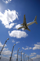 Image showing Plane and landing lights