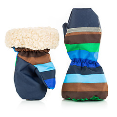 Image showing Children's autumn-winter mittens