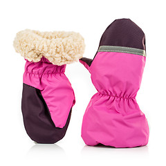 Image showing Children's autumn-winter mittens