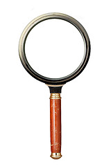 Image showing Blank magnifying glass isolated on white