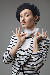 Image showing french style portrait of young woman