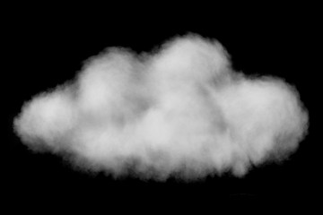 Image showing white puffy cloud isolated on black background