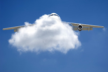 Image showing Plane and cloud