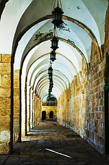 Image showing Arches of a passageway at the Temple mount in Jerusalem