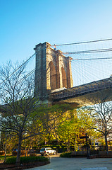 Image showing Brooklyn bridge in New York City