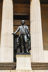 Image showing George Washington statue in front of the Federal Hall National m