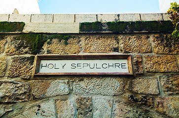 Image showing Entrance to the Church of Holy Sepulcher in Jerusalem