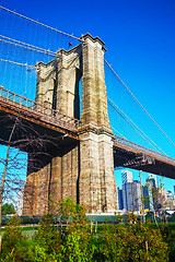 Image showing Brooklyn bridge in New York City