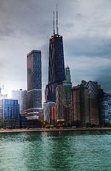 Image showing Downtown Chicago, IL at sunset