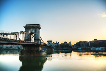 Image showing Szechenyi chain bridge in Budapest, Hungary