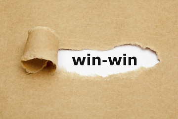 Image showing Win-Win Concept Torn Paper