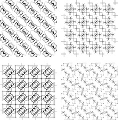 Image showing Set of monochrome geometric seamless patterns