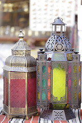 Image showing Ramadan lanterns in Doha market