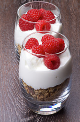 Image showing Raspberries Dessert