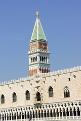 Image showing Palazzo Ducale and Basilica of Saint Mark bell tower, Venice