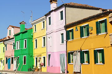 Image showing Colorful houses on Burano Island, Venice