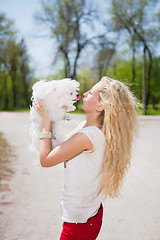 Image showing Curly blond woman