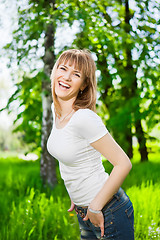 Image showing Young cheerful woman