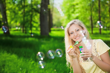 Image showing Cheerful blond woman