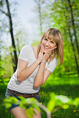 Image showing Pretty cheerful blonde