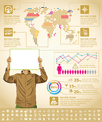 Image showing Infographics With Earth Map