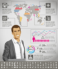 Image showing Infographics With Earth Map