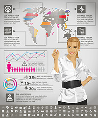 Image showing Infographics With Earth Map