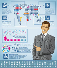 Image showing Infographics With Earth Map