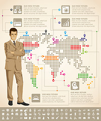 Image showing Infographics With Earth Map