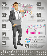 Image showing Infographics With Earth Map