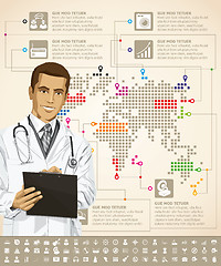 Image showing Infographics With Earth Map