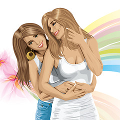 Image showing Vector Valentine Card with Gay Couple