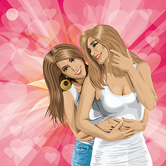 Image showing Vector Valentine Card with Gay Couple