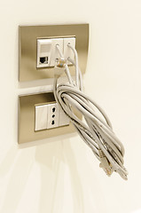 Image showing Electrical and ethernet socket