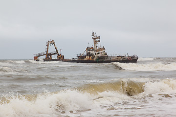 Image showing Zeila Shipwreck stranded on 25th August 2008 in Namibia