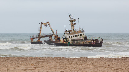 Image showing Zeila Shipwreck stranded on 25th August 2008 in Namibia