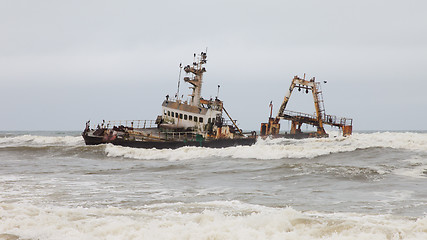 Image showing Zeila Shipwreck stranded on 25th August 2008 in Namibia