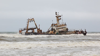 Image showing Zeila Shipwreck stranded on 25th August 2008 in Namibia