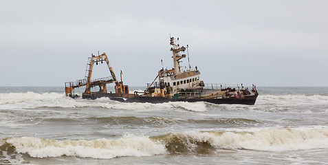 Image showing Zeila Shipwreck stranded on 25th August 2008 in Namibia