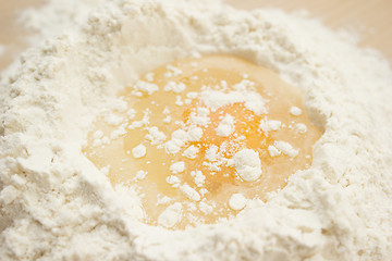 Image showing Flour and egg