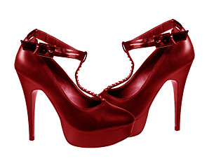 Image showing Fashion ladies shoes for dancing dark-red color 