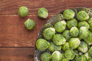 Image showing Brussels sprouts in steamer